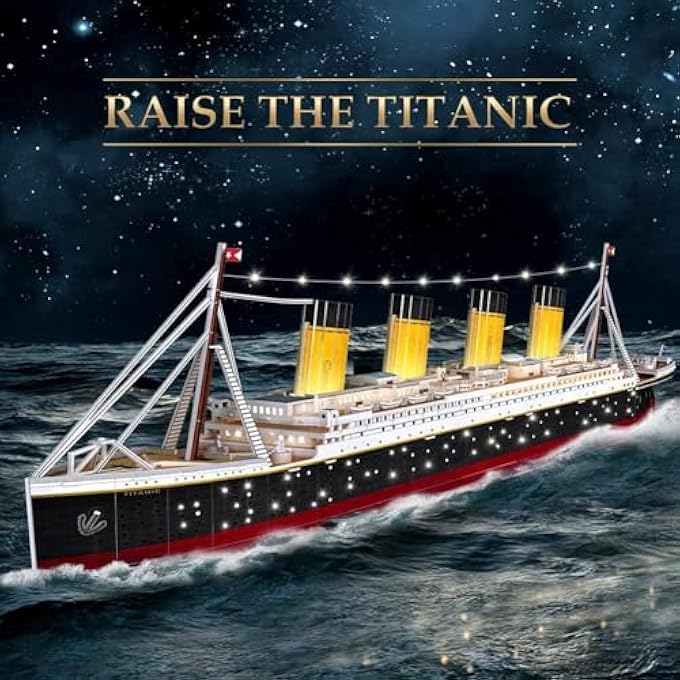 TITANIC 3D LED PUZZLE 88CM - 266-PIECE MODEL BOAT KIT FOR ADULTS AND TEENS - IDEAL FOR BIRTHDAYS, CHRISTMAS, AND - Image 2
